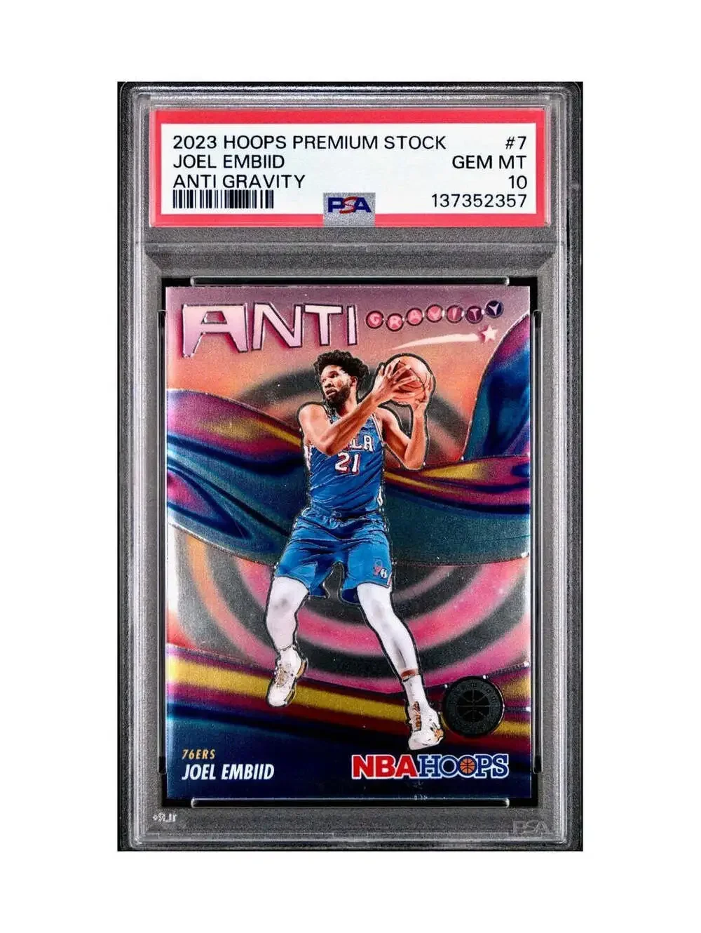 Joel Embiid 2023 Panini Hoops Premium Anti Gravity #7 PSA 10 Gem Mint